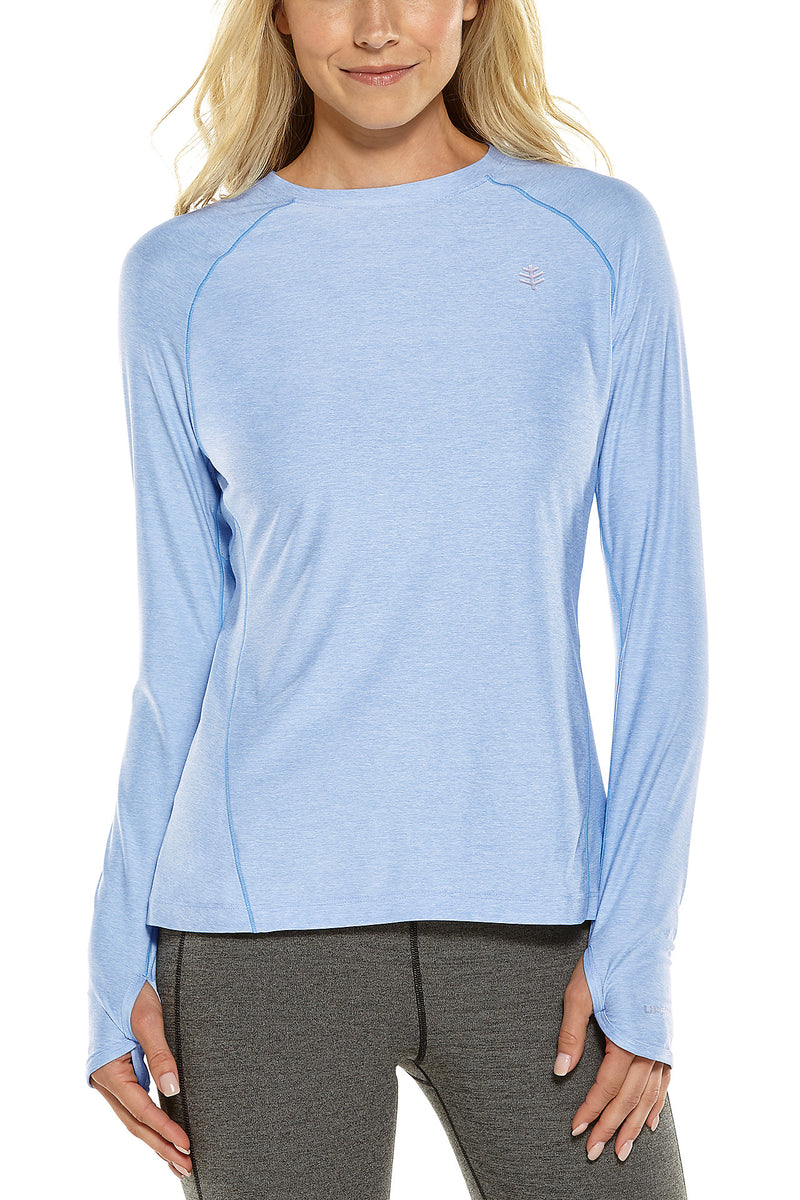 Tee-shirt de sport manches longues anti-UV - Bleu