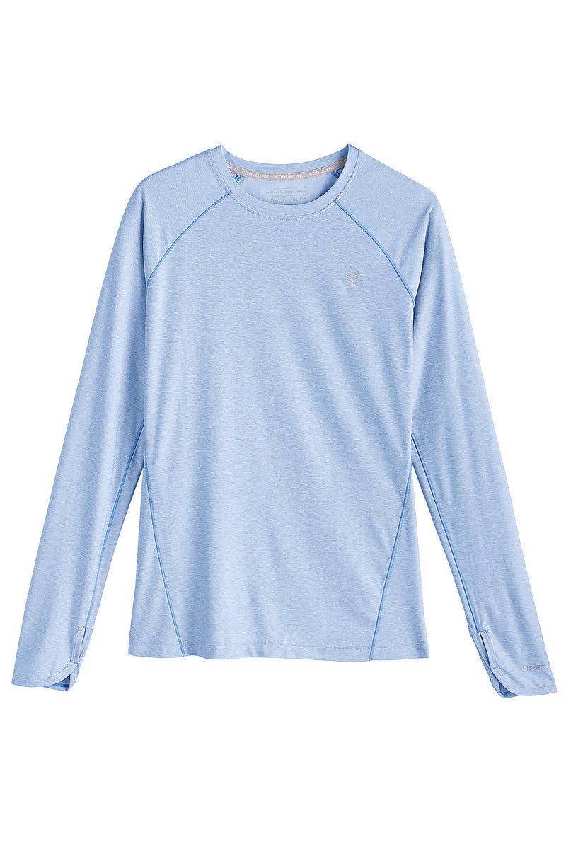 Tee-shirt de sport manches longues anti-UV - Bleu