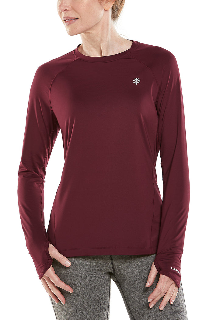 Tee shirt de sport manches longues anti-UV - Bordeaux