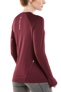 Tee shirt de sport manches longues anti-UV - Bordeaux
